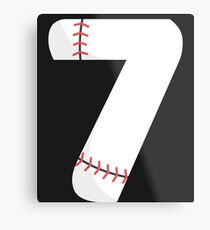 Number 7 Baseball #7 Metal Print