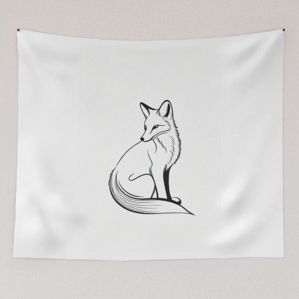 Item preview, Art - Stylized Fox, Modern Linear Illustration designed and sold by World-Pets.