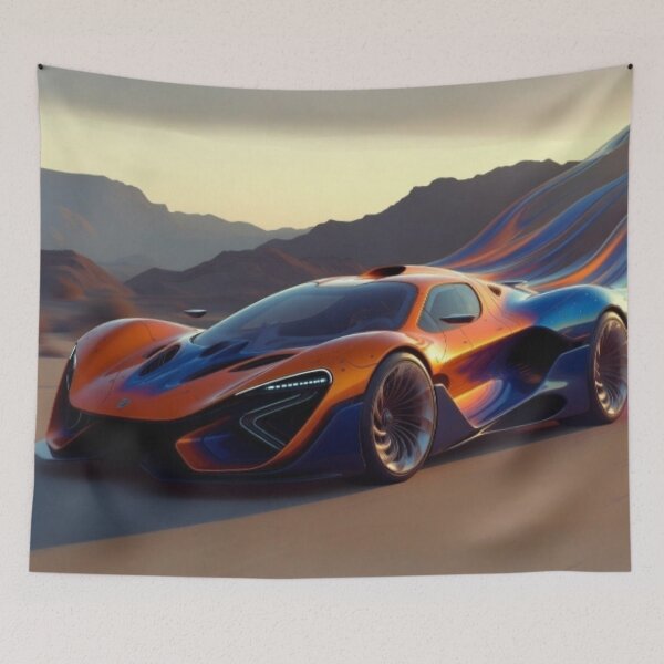 Item preview, Futuristic Hypercar Desert Speed - Abstract Automotive Art designed and sold by Nexus Space.