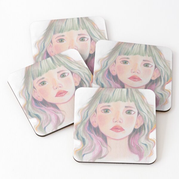 Item preview, Color Pencil Portrait of a Young Girl with Green Hair designed and sold by rutbisbe.