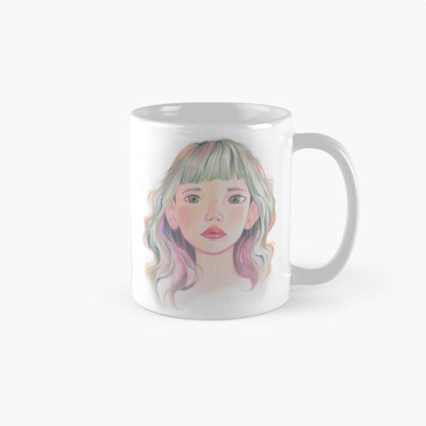 Item preview, Color Pencil Portrait of a Young Girl with Green Hair designed and sold by rutbisbe.