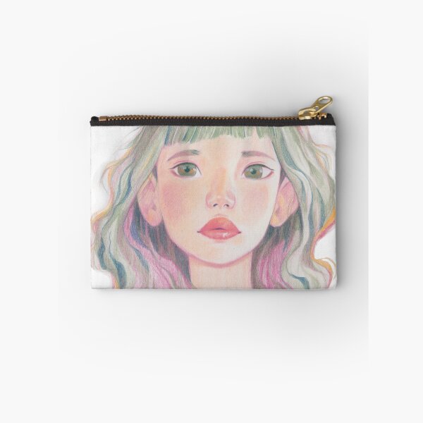 Item preview, Color Pencil Portrait of a Young Girl with Green Hair designed and sold by rutbisbe.