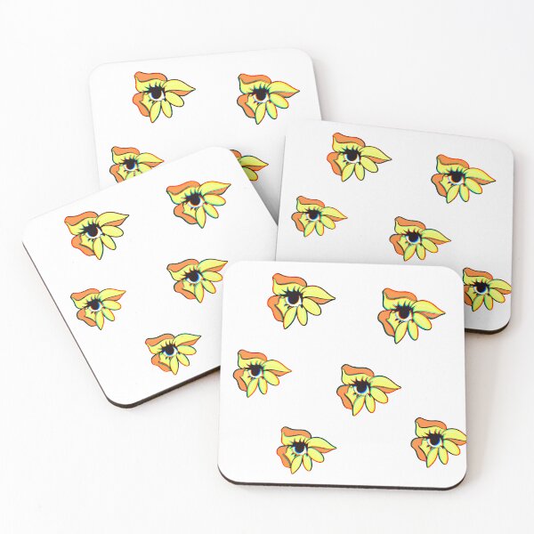 Item preview, Psychedelic Flower Eyes Neon Sticker Set designed and sold by immortalmoonimp.