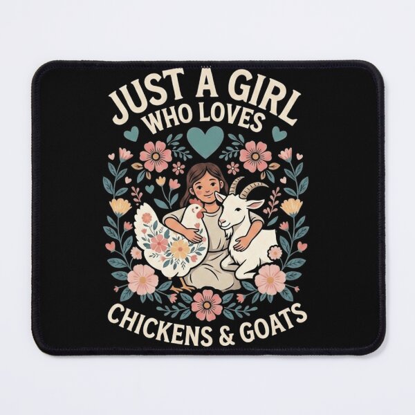 Item preview, just a Girl who Loves Goats and Chickens funny cute designed and sold by kotastiart.