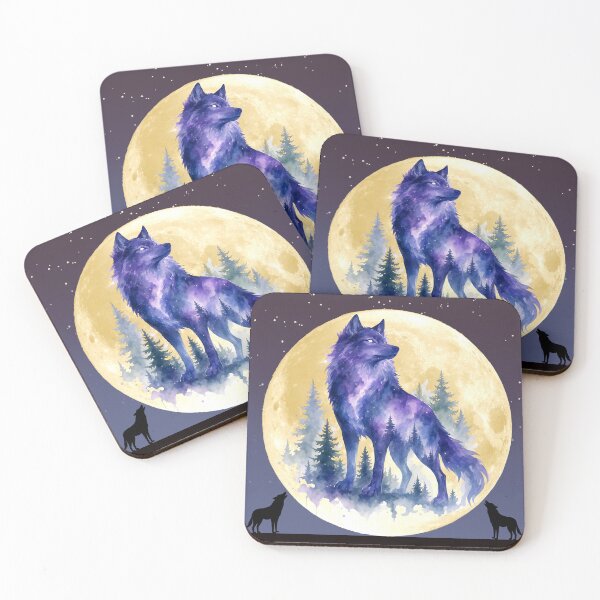 Item preview, Cosmic Wolf, Moon, Fantastic Art, Animal Forest, designed and sold by Marcin Dabski.