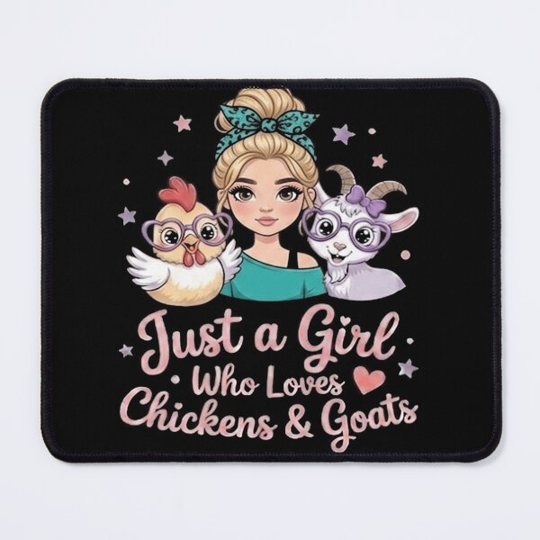Item preview, just a Girl who Loves Goats and Chickens Cute Funny Farmer designed and sold by kotastiart.