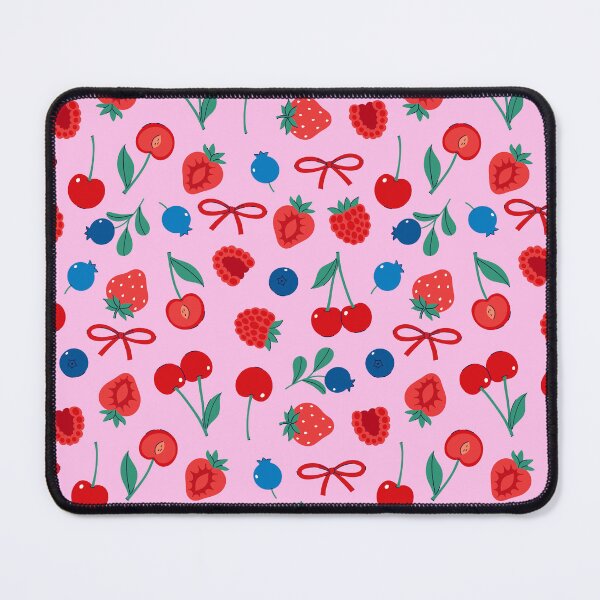 Item preview, various berries and bows on a pink background designed and sold by burbura.