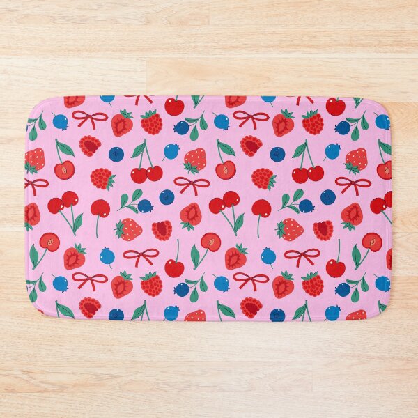 Item preview, various berries and bows on a pink background designed and sold by burbura.