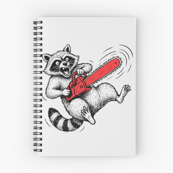 Item preview, raccoon holding a bright red chainsaw designed and sold by 123ks.