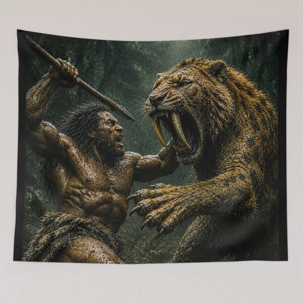 Item preview, EPIC NATURE - Man and a Sibertooth designed and sold by MetusArt.