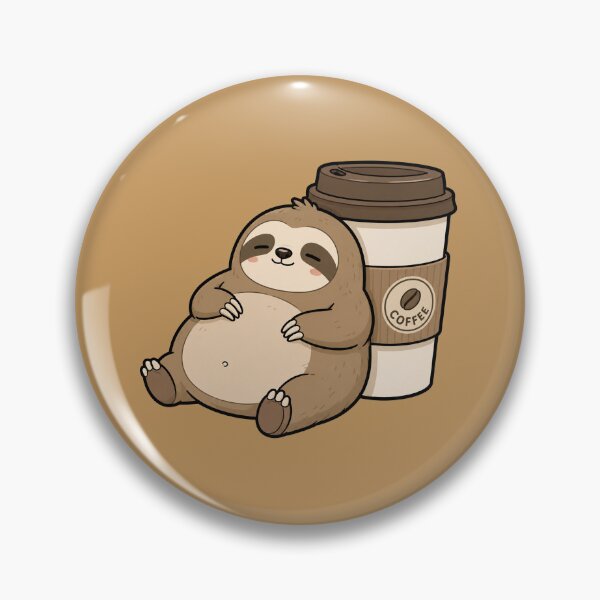 Item preview, Cute Sloth Coffee Lover Funny Chubby Sloth Cartoon Design designed and sold by MonkiFlipp.