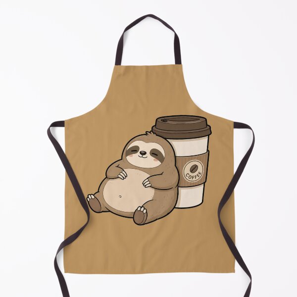 Item preview, Cute Sloth Coffee Lover Funny Chubby Sloth Cartoon Design designed and sold by MonkiFlipp.