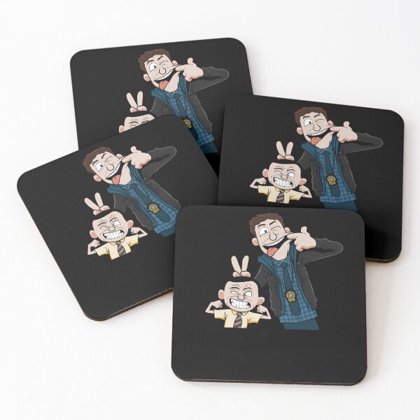 Item preview, Cartoon Drawing Of Two Men Making Funny Faces designed and sold by raposadesign.
