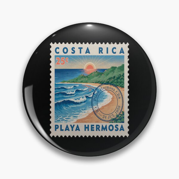Item preview, Playa Hermosa Costa Rica Pacific Postage Stamp Sticker designed and sold by stickercuffs.