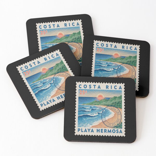 Item preview, Playa Hermosa Costa Rica Pacific Postage Stamp Sticker designed and sold by stickercuffs.