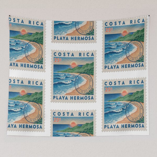 Item preview, Playa Hermosa Costa Rica Pacific Postage Stamp Sticker designed and sold by stickercuffs.