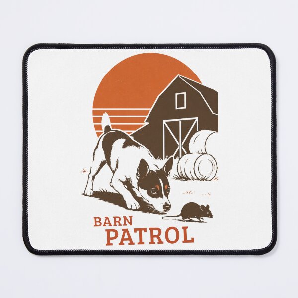 Item preview, Rat Terrier Barn Patrol Retro Farm Dog Vintage Graphic Farm Life Gift designed and sold by RusticMeadow.