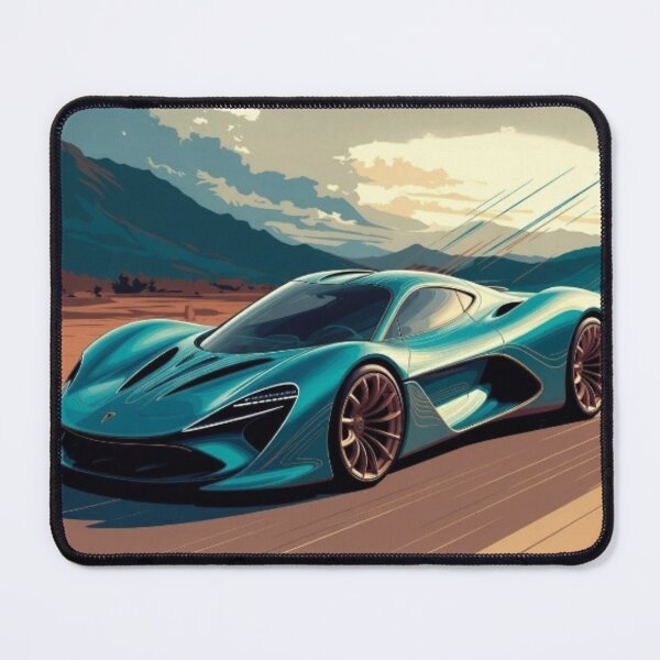 Item preview, Teal Retro Supercar Desert Drive - Vector Comic Car Art designed and sold by Nexus Space.