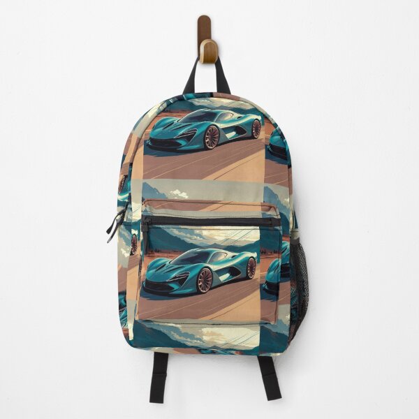 Item preview, Teal Retro Supercar Desert Drive - Vector Comic Car Art designed and sold by Nexus Space.