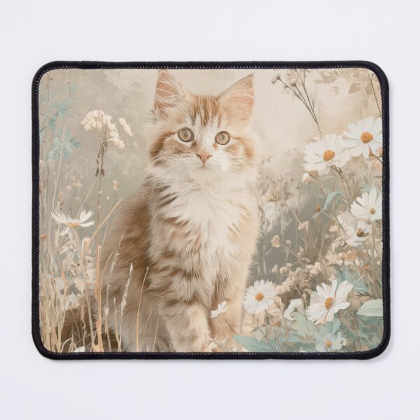 Item preview, Vintage Kitten Jigsaw Puzzle & Wall Art – Cottagecore Botanical Cat for Cat Lovers designed and sold by ArtFairy38.