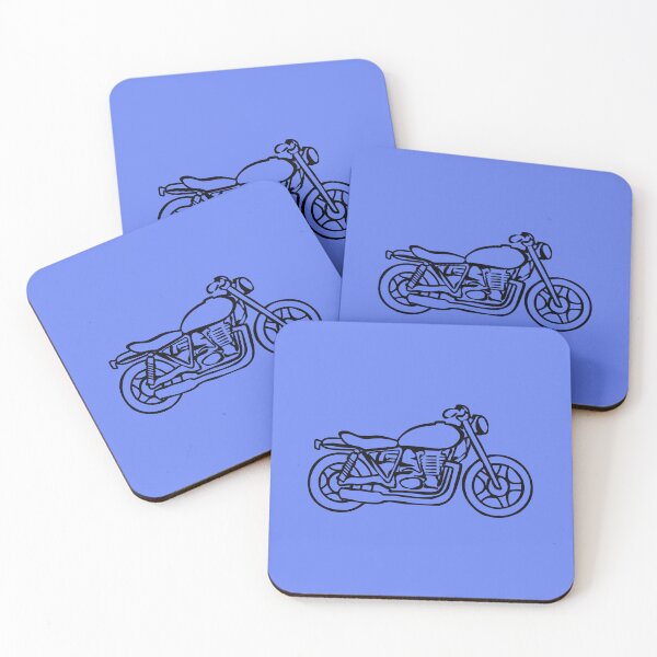 Item preview, Black Line Drawn Motorbike With Blue Background designed and sold by Adamo-illustration.
