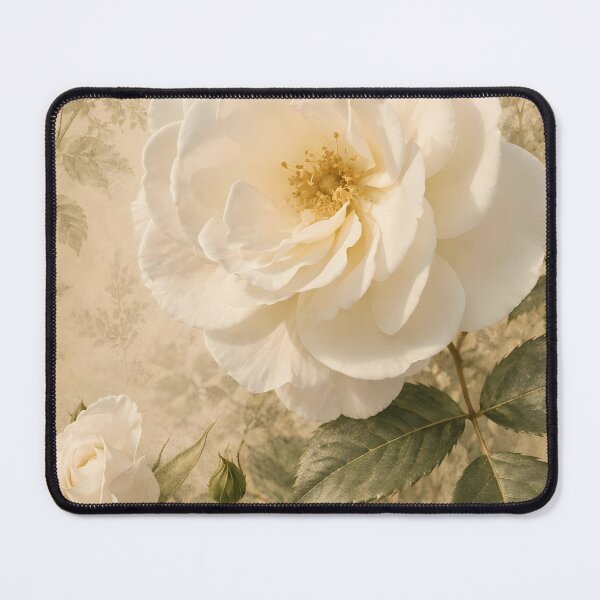 Item preview, Vintage White Rose – Botanical Flow Collection designed and sold by Violafleurviolett.