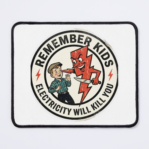 Item preview, Remember Kids Electricity Will Kill You - Funny Retro Electrician designed and sold by raedattia.