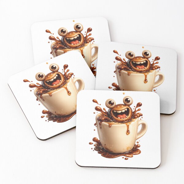 Item preview, Funny Coffee Monster Splash Cartoon Art Shop designed and sold by Bhinfy.