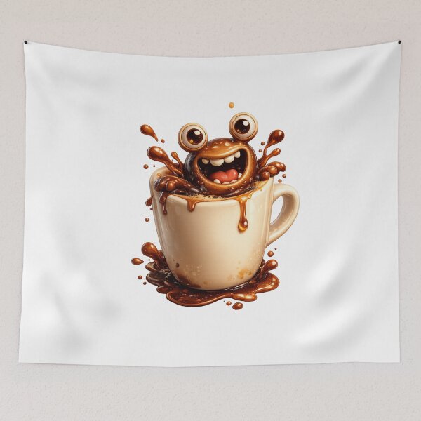 Item preview, Funny Coffee Monster Splash Cartoon Art Shop designed and sold by Bhinfy.
