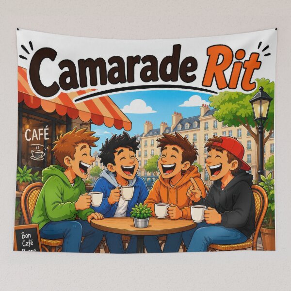 Item preview, Comrade Laughs – A funny pun about friendship and camaraderie between friends designed and sold by WordPlayStudio.