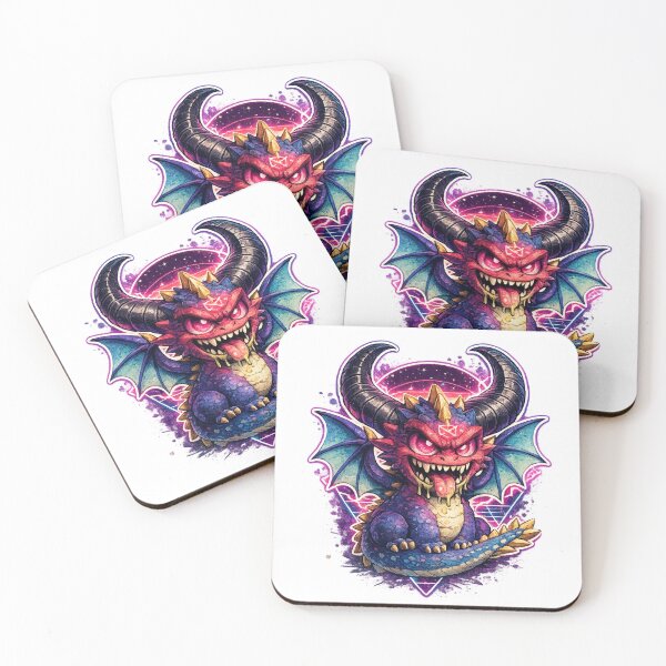 Aperçu de l'œuvre Adorable dragon démon – Autocollant monstre fantastique chibi créée et vendue par AlexLineArt.