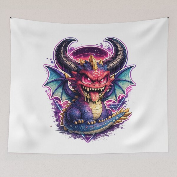 Item preview, Cute Demon Dragon – Chibi Fantasy Monster Sticker designed and sold by AlexLineArt.