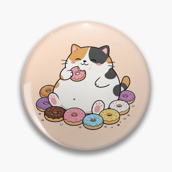Item preview, Cute Donut Cat Funny Chubby Calico Cat Cartoon Design designed and sold by MonkiFlipp.