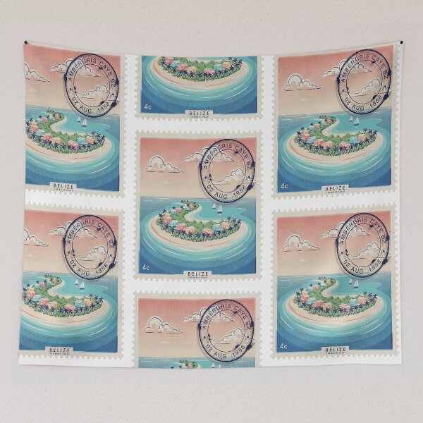 Item preview, Ambergris Caye Belize Caribbean Postage Stamp Travel Sticker designed and sold by stickercuffs.