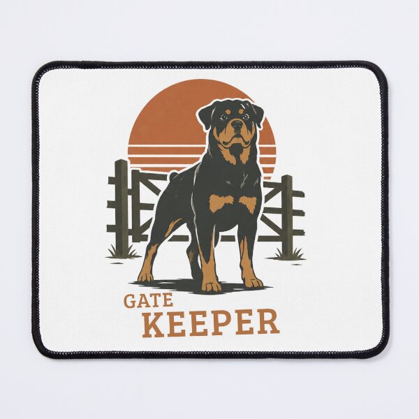 Item preview, Rottweiler Gate Keeper Retro Farm Dog Vintage Guardian Breed Gift designed and sold by RusticMeadow.