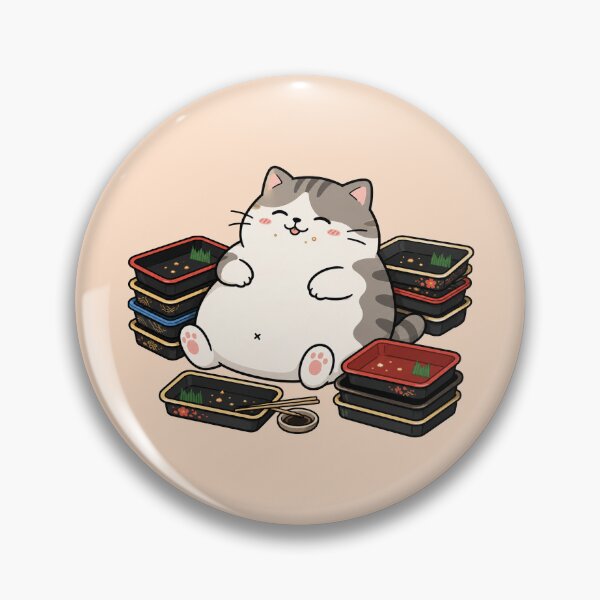 Item preview, Cute Sushi Cat Funny Chubby Cat Cartoon Design designed and sold by MonkiFlipp.