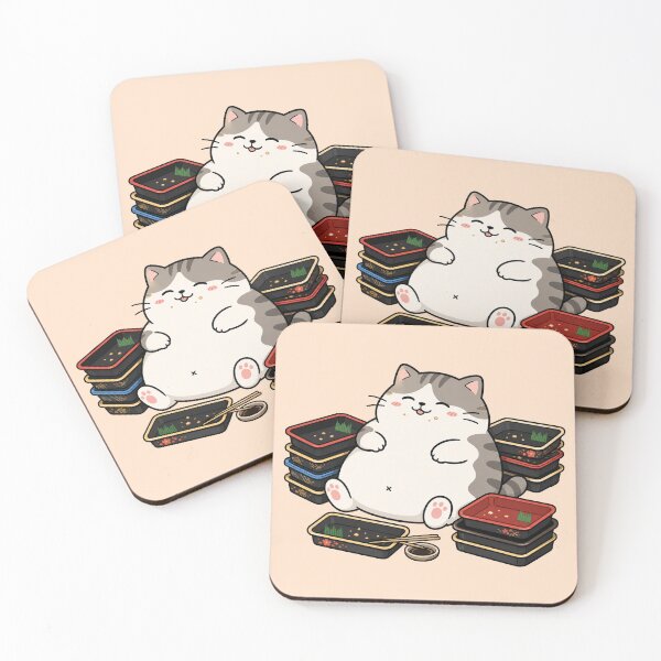 Item preview, Cute Sushi Cat Funny Chubby Cat Cartoon Design designed and sold by MonkiFlipp.
