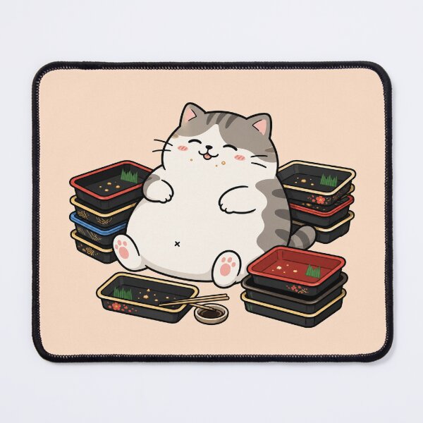 Item preview, Cute Sushi Cat Funny Chubby Cat Cartoon Design designed and sold by MonkiFlipp.