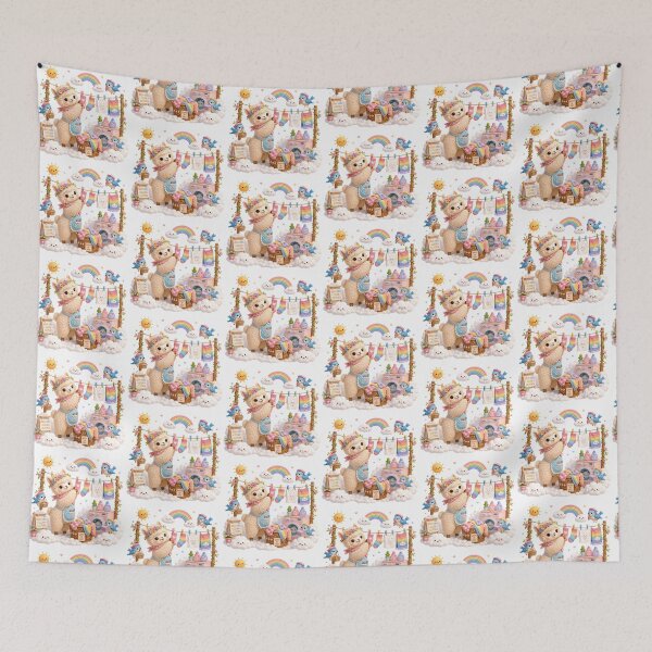 Item preview, Alpaca rainbow laundry day designed and sold by QuirkNest Studio .