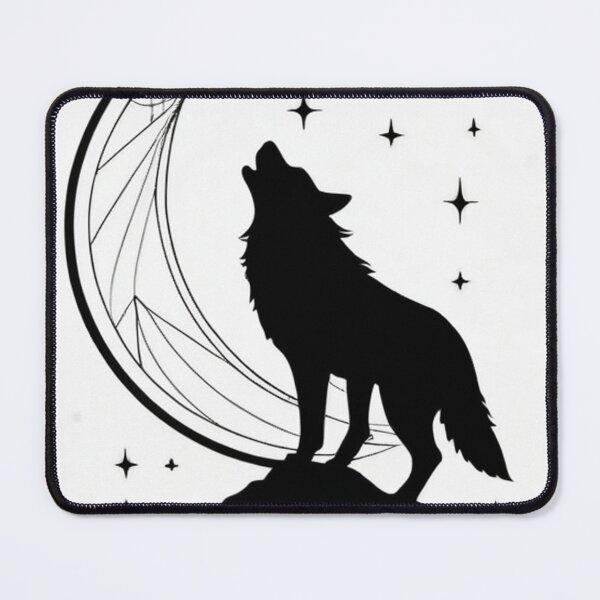 Item preview, Illustration - Stylized Wolf Howling at the Moon, Geometric Patterns designed and sold by World-Pets.