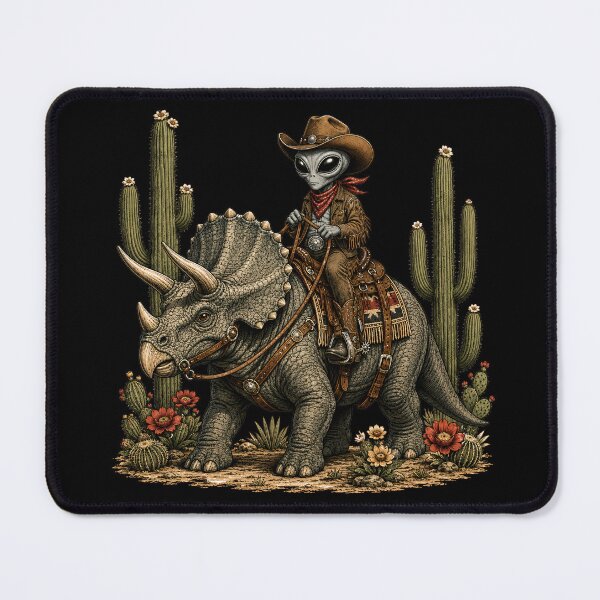Item preview, Alien Cowboy designed and sold by Funny Vintage Stickers And T-Shirts.
