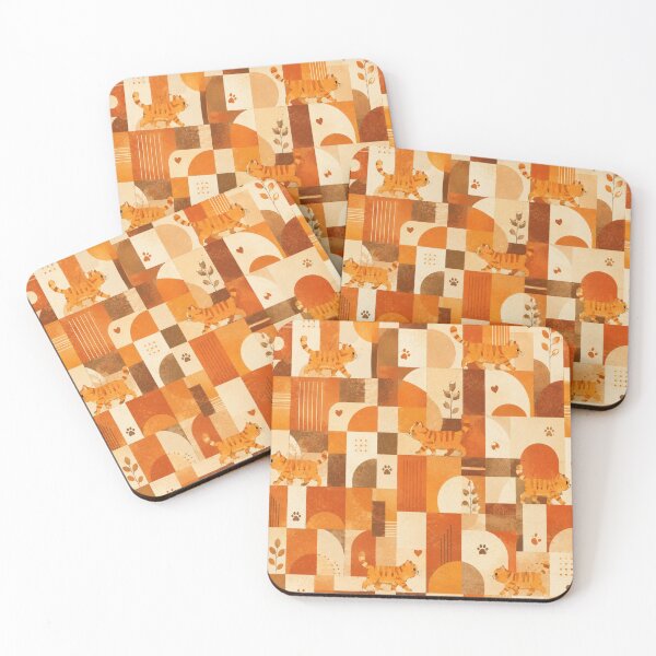 Item preview, Gingerboi Walking Geometric Pattern Warm Autumn Colors designed and sold by Mindworx21.