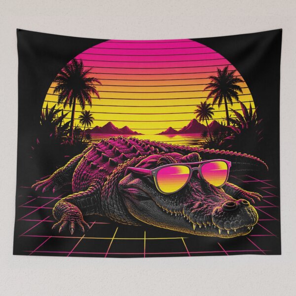 Item preview, Rad Aussie Salty – Cocodrilo Synthwave Retro 2 designed and sold by Mavila Forge.