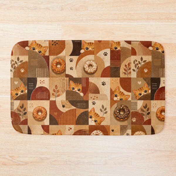 Item preview, Gingerboi Donut Geometric Pattern Warm Earth Tones designed and sold by Mindworx21.