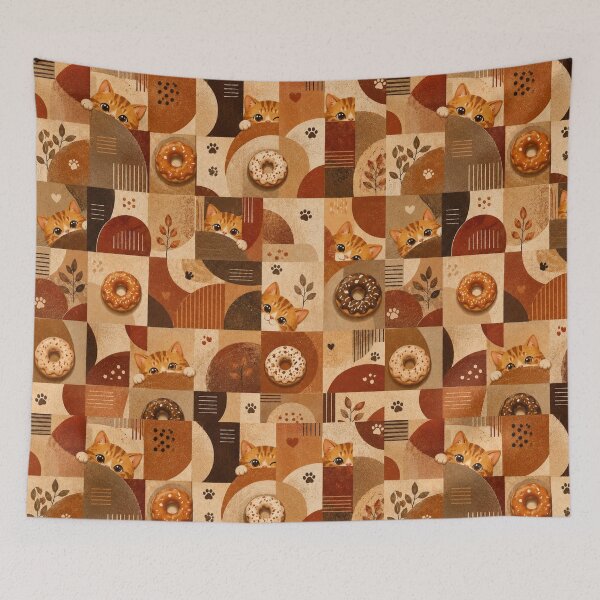 Item preview, Gingerboi Donut Geometric Pattern Warm Earth Tones designed and sold by Mindworx21.