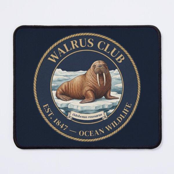 Item preview, Walrus Club Vintage Badge Ocean Wildlife Art designed and sold by CalmCapy Co.