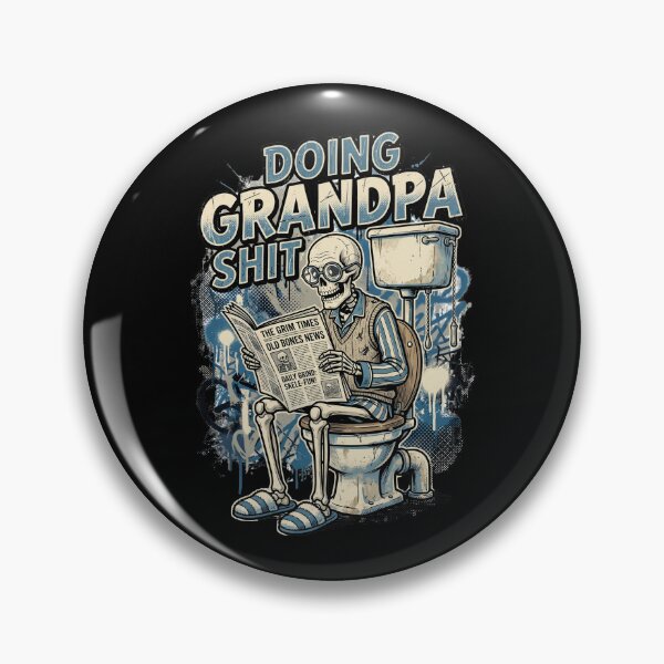 Item preview, Doing Grandpa Shit Funny Newspaper Skeleton designed and sold by dudelinart.