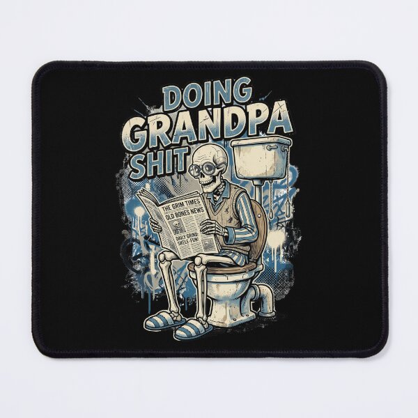 Item preview, Doing Grandpa Shit Funny Newspaper Skeleton designed and sold by dudelinart.