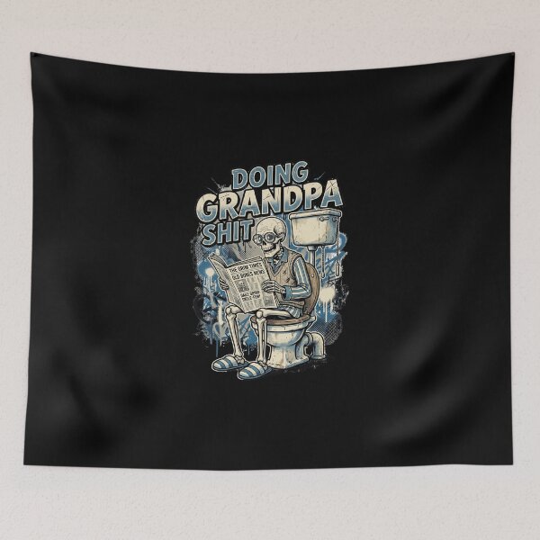 Item preview, Doing Grandpa Shit Funny Newspaper Skeleton designed and sold by dudelinart.