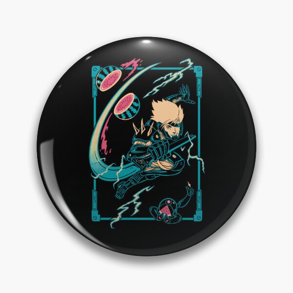 Item preview, Cyborg Ninja Character Slicing A Watermelon designed and sold by bigoseq.
